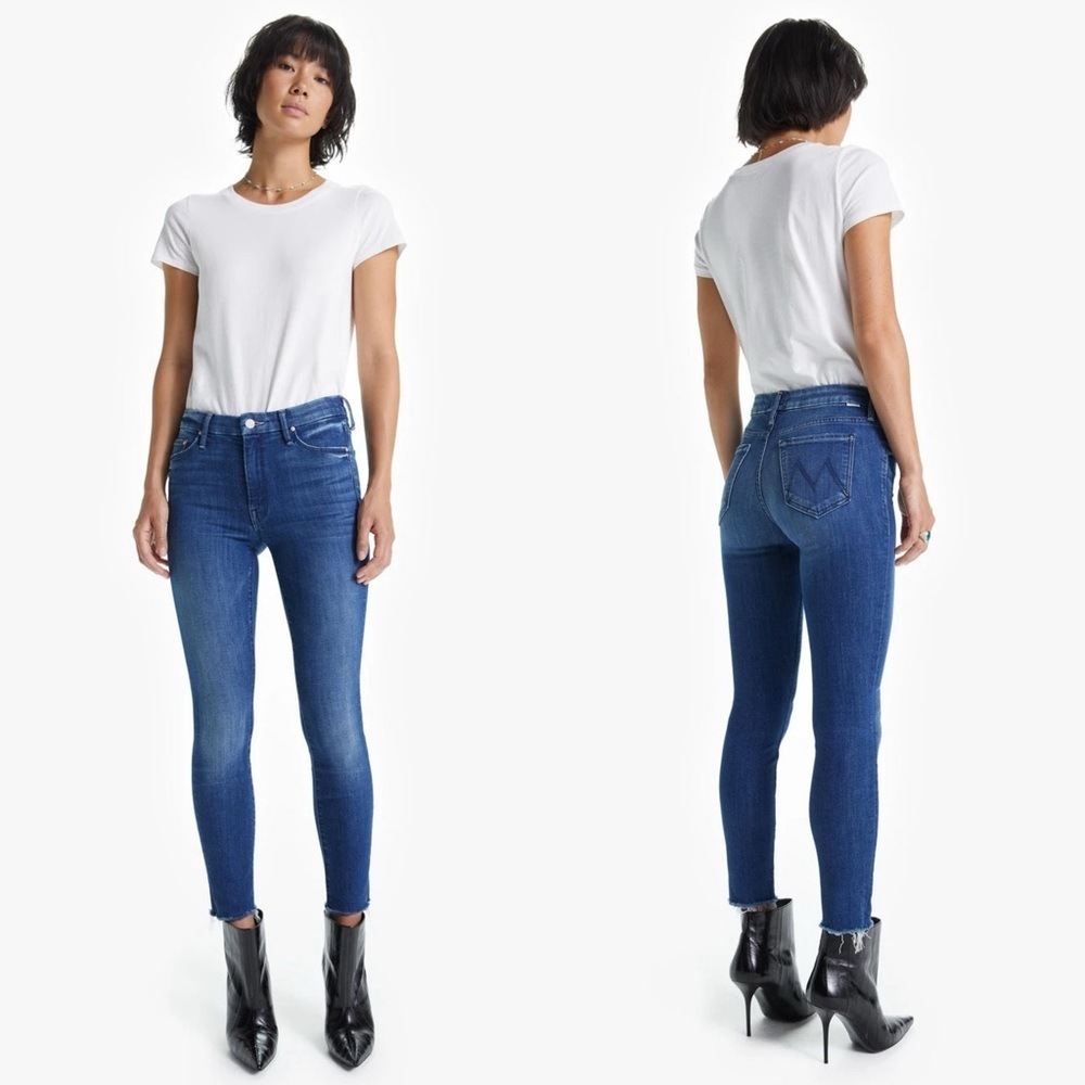 Mother Women’s The Looker Ankle Fray Jeans Mid Rise in Bazzar Adventures Size 27